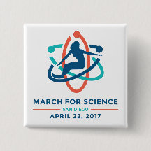 March For Science: San Diego - White Square Button