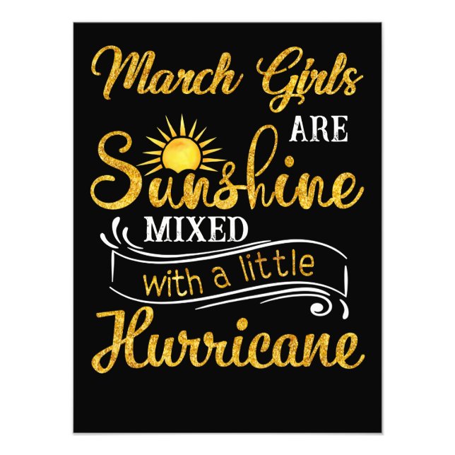 March Girls Are Sunshine Mixed Little Hurricane Photo Print (Front)