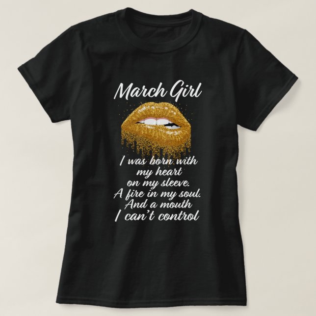 March Girls womens Birthday shirt Zodiac tee (Design Front)