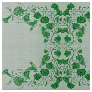 March Green Hummingbird  Fabric