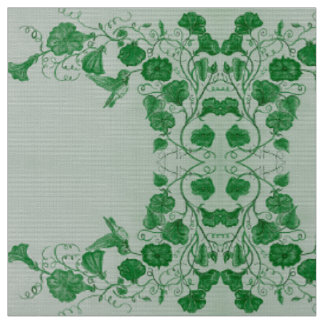 March Green Hummingbird Fabric
