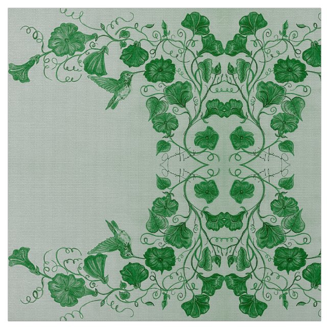 March Green Hummingbird  Fabric (Swatch)