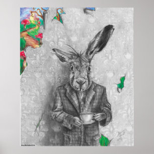 March Hare Art March Hare Poster Wonderland Art