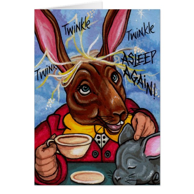 MARCH HARE & DORMOUSE Alice in Wonderland Note Car (Front)