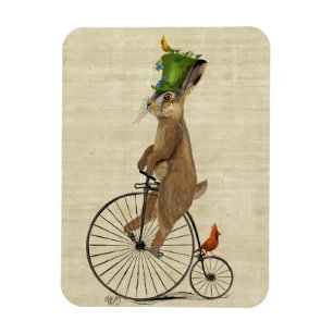 March Hare on Penny Farthing 3 Magnet