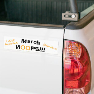 March HOOPS Basketball Bumper Sticker