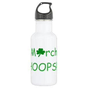 March HOOPS Green Shamrock Fun Basketball 532 Ml Water Bottle