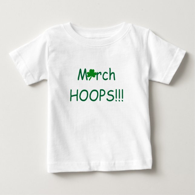 March HOOPS Shamrock Infant Girls Baby T-Shirt (Front)