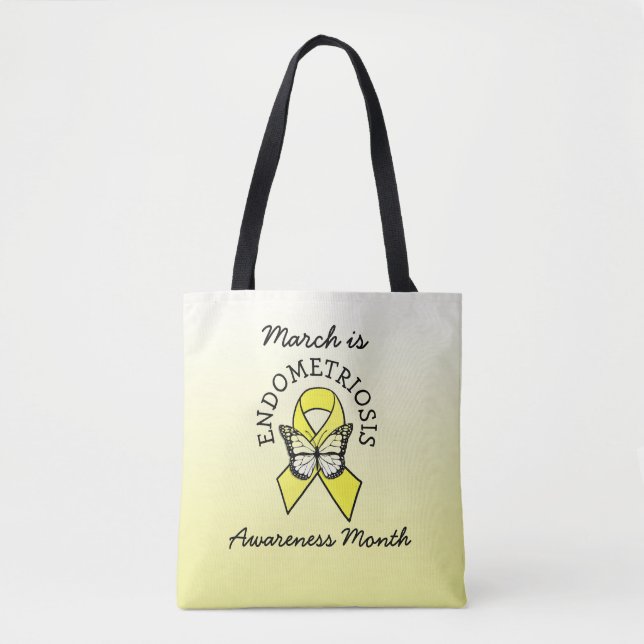 March is Endometriosis Awareness Month Tote Bag (Front)