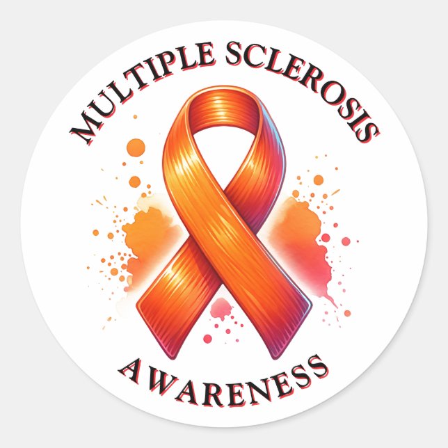 March is Multiple Sclerosis MS Awareness Month Classic Round Sticker (Front)
