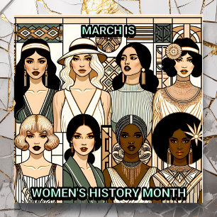 March is Women's History Month   Art Deco Women Poster
