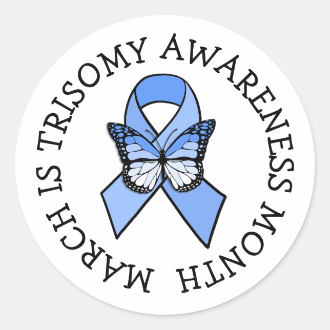 March it Trisomy Awareness Month Classic Round Sticker (Front)