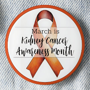 March Kidney Cancer Awareness Month 6 Cm Round Badge