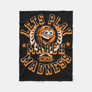 March Madness Lets Play Basketball Ncaa Fleece Blanket