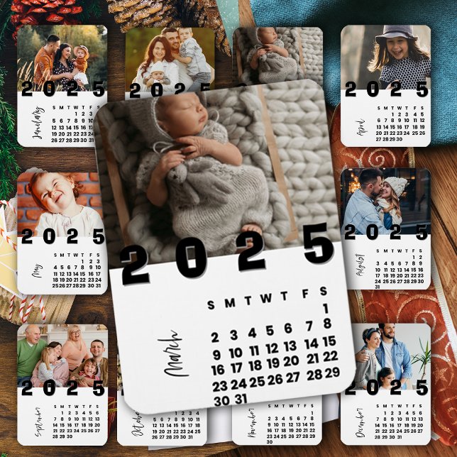 March New Year 2025 Calendar Family  Photo  Magnet (March New Year 2025 Calendar Family Photo Magnet)