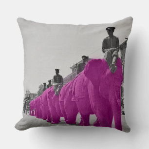 March of the Pink Elephant Circa 1920's Circus Cushion