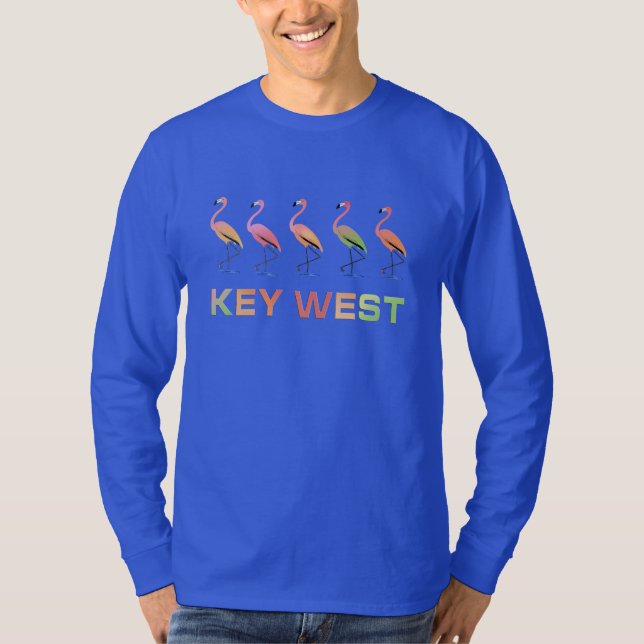 March of the Tropical Flamingos KEY WEST T-Shirt (Front)