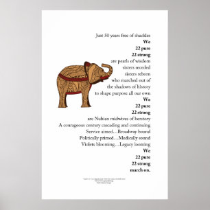 "March On" Poem Elephant Poster