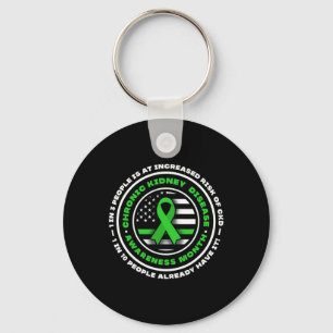 March We Wear Green Rainbow Kidney Disease Key Ring
