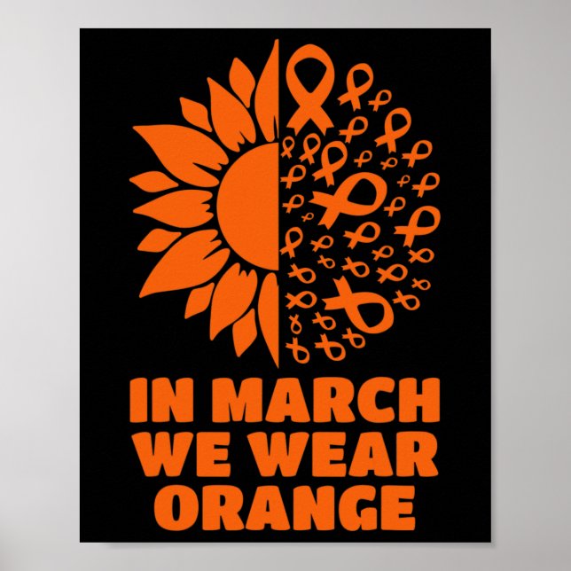 March We Wear Sunflower Multiple Sclerosis Awarene Poster (Front)