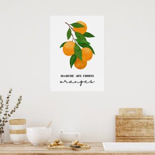 Marche aux fruits oranges poster
