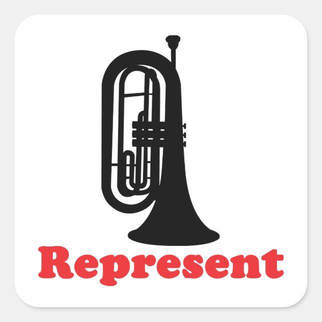 Marching Band Baritone Represent Square Sticker (Front)
