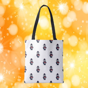 Marching Band Cat Drummer Navy Blue Red Tote Bag