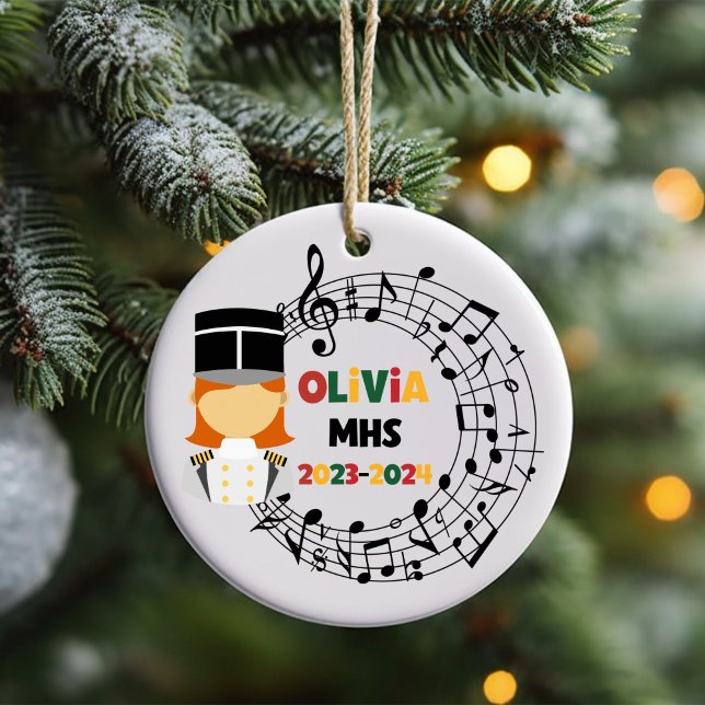 Marching Band Christmas Ornament (Christmas ornament for a marching band member that is customized with name, school and year)