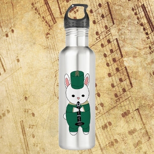 Marching Band Clarinet Rabbit Green Gold 710 Ml Water Bottle