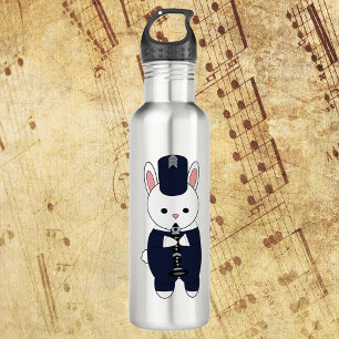 Marching Band Clarinet Rabbit Navy Blue White 710 Ml Water Bottle