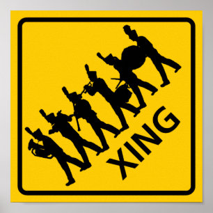 Marching Band Crossing Highway Sign