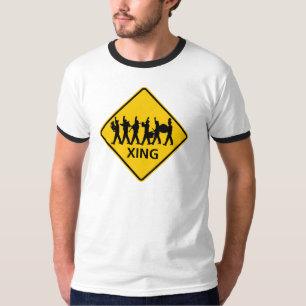 Marching Band Crossing Highway Sign T-Shirt