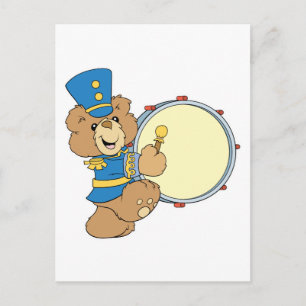 Marching Band Drummer Bear Postcard