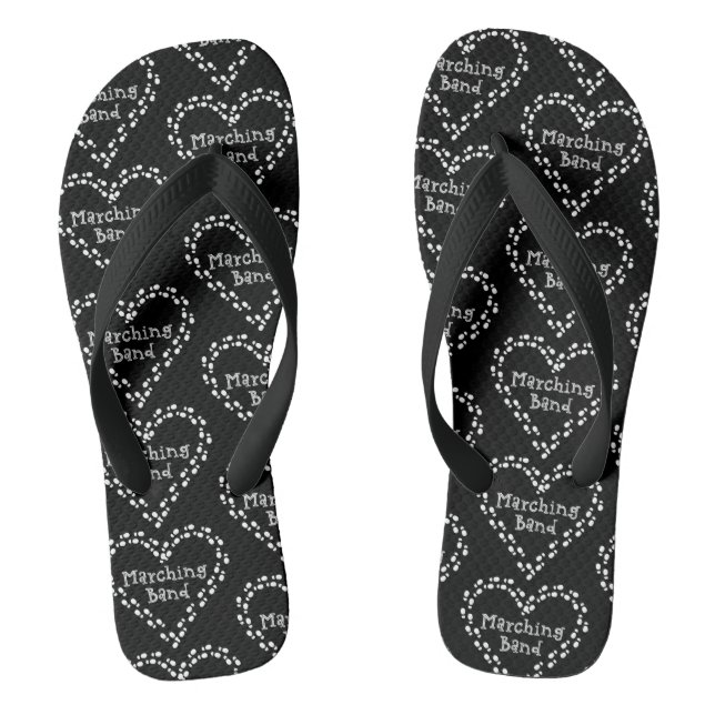 Marching Band Footprints Heart Jandals (Footbed)