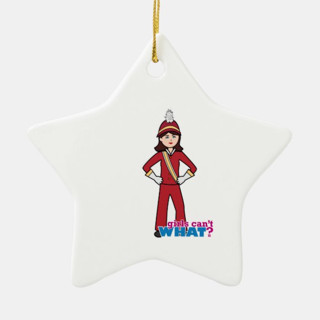 Marching Band Girl Ceramic Tree Decoration (Front)