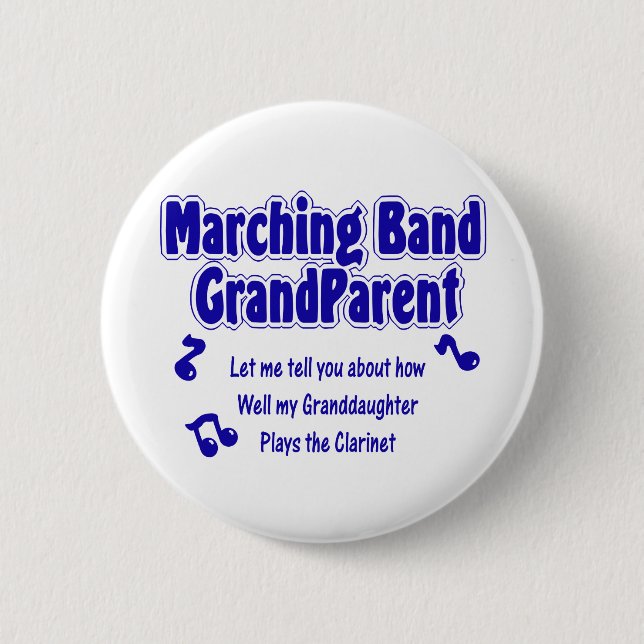 Marching Band Grandparent/ Clarinet 6 Cm Round Badge (Front)
