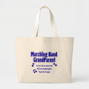 Marching Band Grandparent/ Trumpet Large Tote Bag
