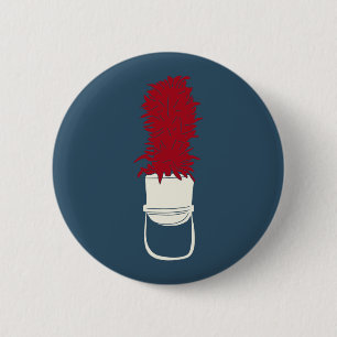 Marching Band Hat with Feathers 6 Cm Round Badge