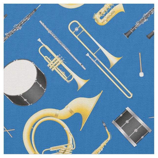 Marching Band Instruments Music Musician blue Fabric (Close Up)