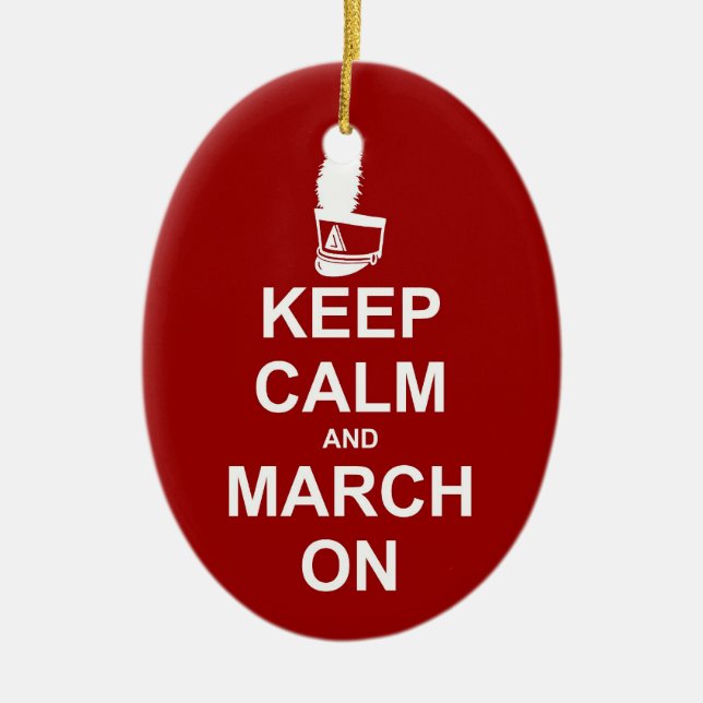 Marching Band Keep Calm | Musician Ceramic Tree Decoration (Front)
