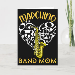 Marching Band Mum Heart Love Music Notes Saxophone