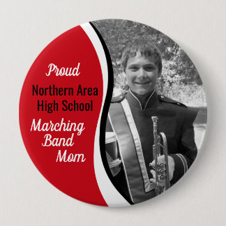 Marching Band Mum Red Black 10 Cm Round Badge