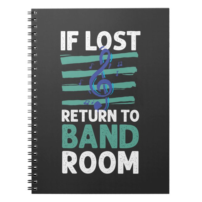 Marching Band Musical Note Clef Orchestra Band Notebook (Front)