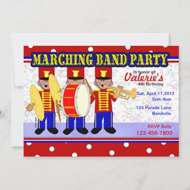 Marching Band Party Invitation (Front)