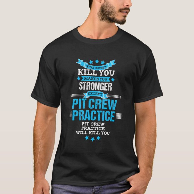 Marching Band Pit Crew Funny Percussion T-Shirt (Front)