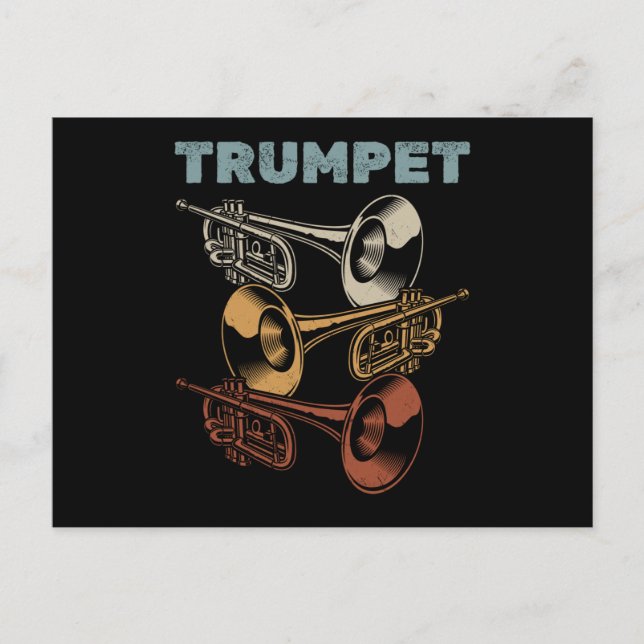 Marching Band Retro Trumpeter Postcard (Front)