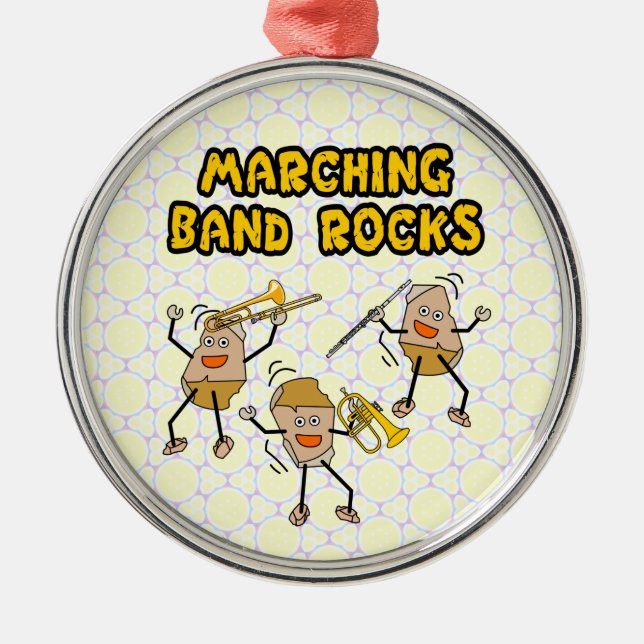 Marching Band Rocks Keychain Metal Tree Decoration (Front)