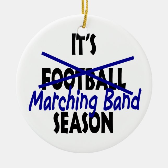 Marching Band Season Photo Ceramic Tree Decoration (Front)