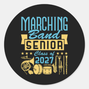 Marching Band Senior 2027 Classic Round Sticker