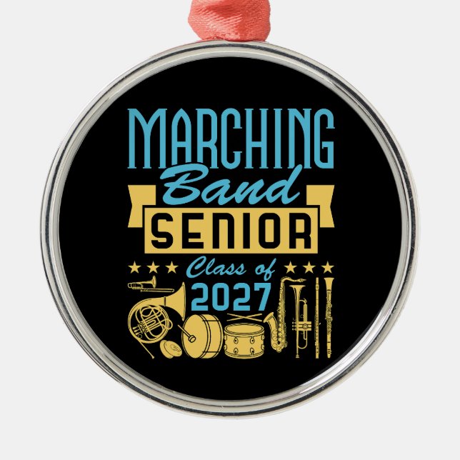 Marching Band Senior 2027 Metal Tree Decoration (Front)